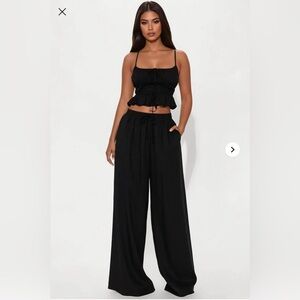 Straight leg linen pants